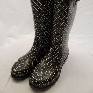 Capelli Rain Boots Black and White Crossings Sz 6